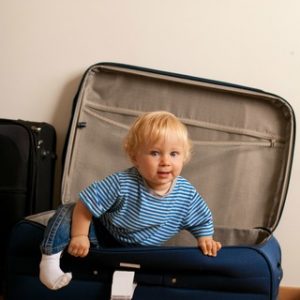 Baby in a suitcase